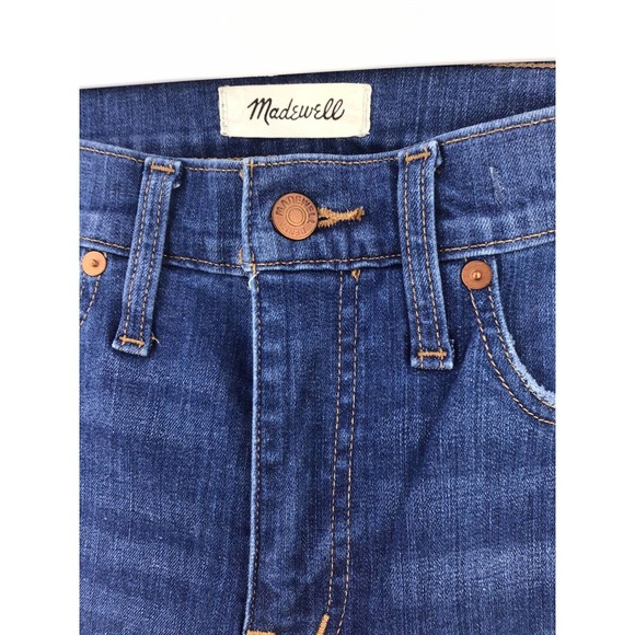 Madewell Womens 9” Mid Rise Fray Hem Skinny Stretch Jeans Size 27X29 - Picture 9 of 13